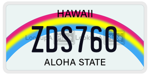 ZDS760 license plate in Hawaii