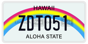 ZDT051  license plate in HI