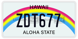 ZDT677  license plate in HI