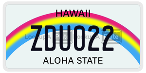 ZDU022  license plate in HI