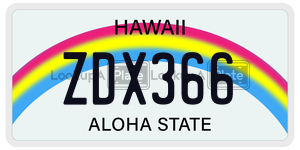 ZDX366  license plate in HI