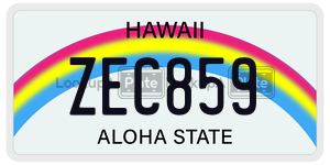 ZEC859  license plate in HI