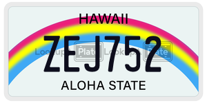 ZEJ752  license plate in HI