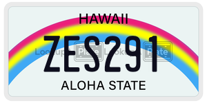 ZES291  license plate in HI