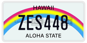 ZES448 license plate in Hawaii