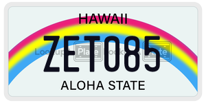 ZET085  license plate in HI