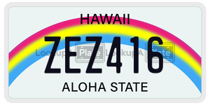 ZEZ416  license plate in HI