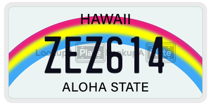 ZEZ614 license plate in Hawaii