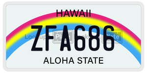 ZFA686  license plate in HI