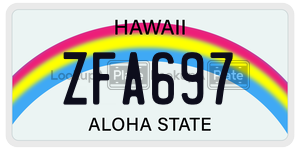 ZFA697  license plate in HI