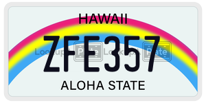 ZFE357 license plate in Hawaii