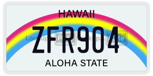 ZFR904  license plate in HI