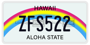 ZFS522  license plate in HI