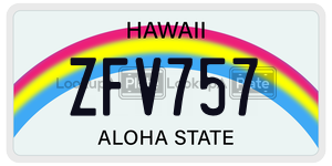 ZFV757  license plate in HI