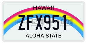 ZFX951  license plate in HI