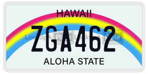 ZGA462  license plate in HI