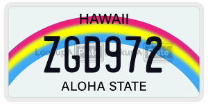 ZGD972  license plate in HI