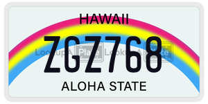 ZGZ768  license plate in HI