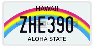 ZHE390  license plate in HI