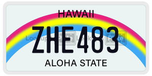 ZHE483  license plate in HI