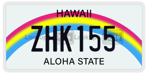 ZHK155  license plate in HI
