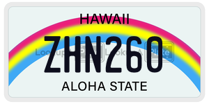 ZHN260  license plate in HI