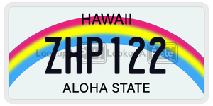 ZHP122  license plate in HI
