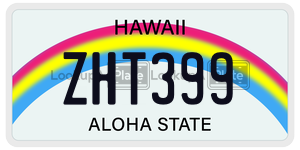 ZHT399 license plate in Hawaii