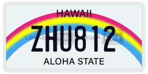 ZHU812  license plate in HI