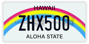 ZHX500  license plate in HI