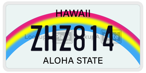 ZHZ814 license plate in Hawaii