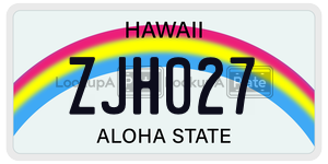 ZJH027  license plate in HI
