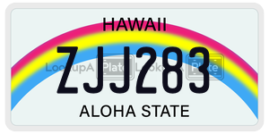 ZJJ283  license plate in HI