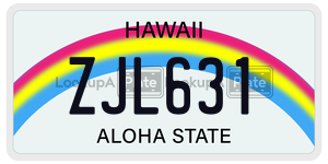 ZJL631  license plate in HI