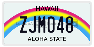 ZJM048  license plate in HI