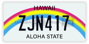 ZJN417  license plate in HI