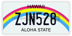 ZJN528  license plate in HI