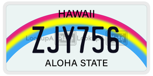 ZJY756  license plate in HI