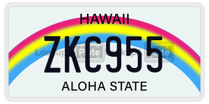 ZKC955  license plate in HI