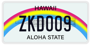 ZKD009  license plate in HI