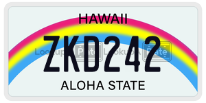 ZKD242  license plate in HI