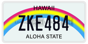 ZKE484  license plate in HI
