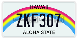ZKF307  license plate in HI
