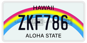 ZKF786  license plate in HI