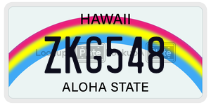 ZKG548  license plate in HI