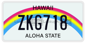 ZKG718  license plate in HI