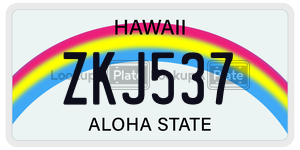 ZKJ537  license plate in HI
