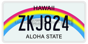 ZKJ824 license plate in Hawaii