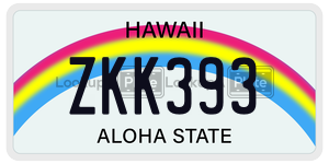 ZKK393 license plate in Hawaii