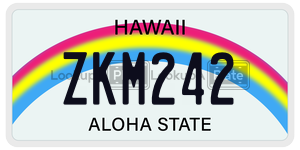 ZKM242  license plate in HI
